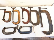 Restposten 7x G Klemmen Schallplatte Löwe Temperguss Rededaholz 10” 8” 4”