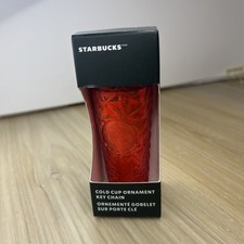 Starbucks Holiday Keychain/ornament Red Prism Diamond Cold Cup Christmas
