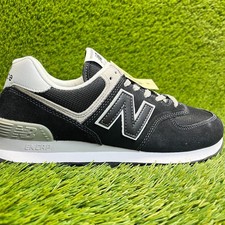 New Balance 574 Mens Size 8 Black White Athletic Running Walking Shoes Sneakers