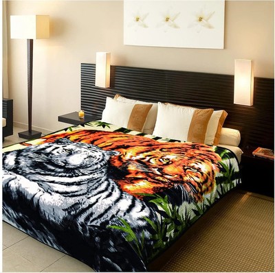 Tiger Animal Print Blanket 5.3 Lbs - Warm Plush, Heavy Thick, and Soft Fuzzy Fle
