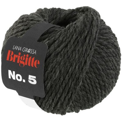 Lana Grossa BRIGITTE NO. 5 Nature Wollpaket (500g/10 Knäuel) Fb. 2-Anthrazit