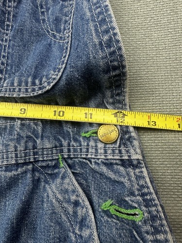 VINTAGE sanforized overalls Hand Embroidered YOUTH Sz medium Cut off Boho READ - Picture 12 of 18