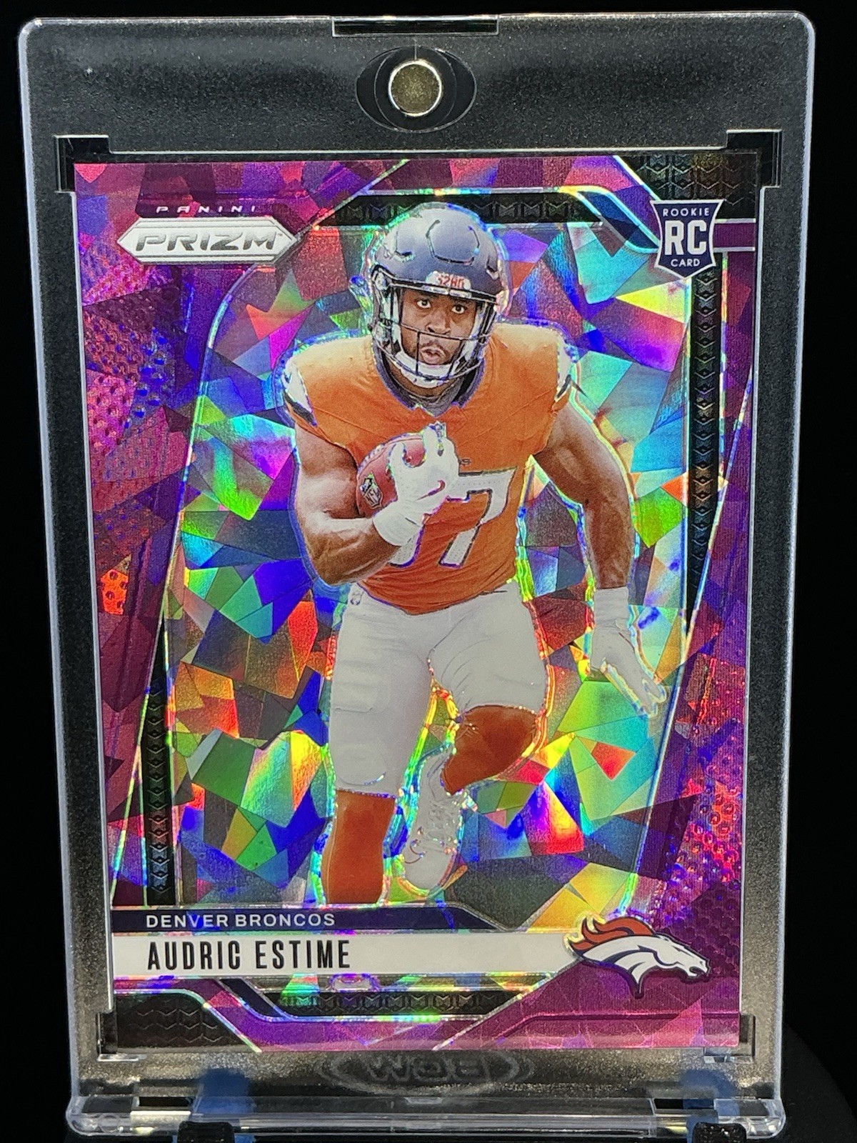 2024 Panini Prizm Audric Estime Purple Ice Prizm Rookie /225 Denver Broncos #306