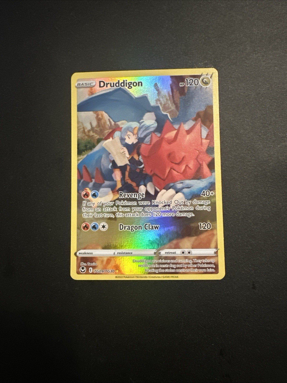 Druddigon - TG09/TG30 - Pokemon Silver Tempest Trainer Gallery Holo Card NM