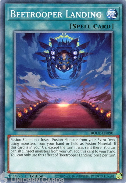 BODE-EN090 Beetrooper Landing : Common : 1st Edition Mint YuGiOh Card