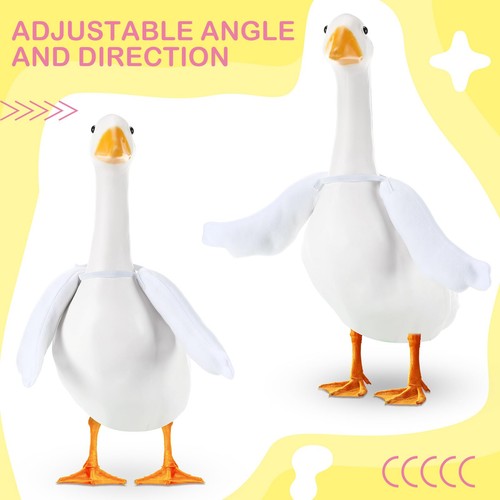 Abbylike bewegliche Gänseflügel 23-28" weiß Outdoor Rasen Hof Veranda Dekor 2 Stück - Bild 7 von 7