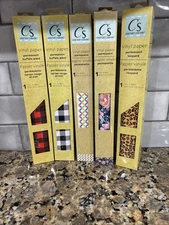 Crafter's Square Permanent Vinyl Paper 5 Assorted Patterns 12"x48" NEW