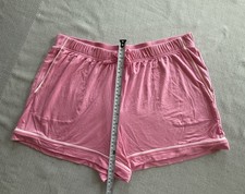 Room Service Women  s Lounge Shorts Sz L - Pink W. White Piping