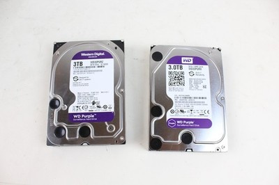 Lot of 2 Western 3TB Purple Hard drive HDD hardrive SATA internal