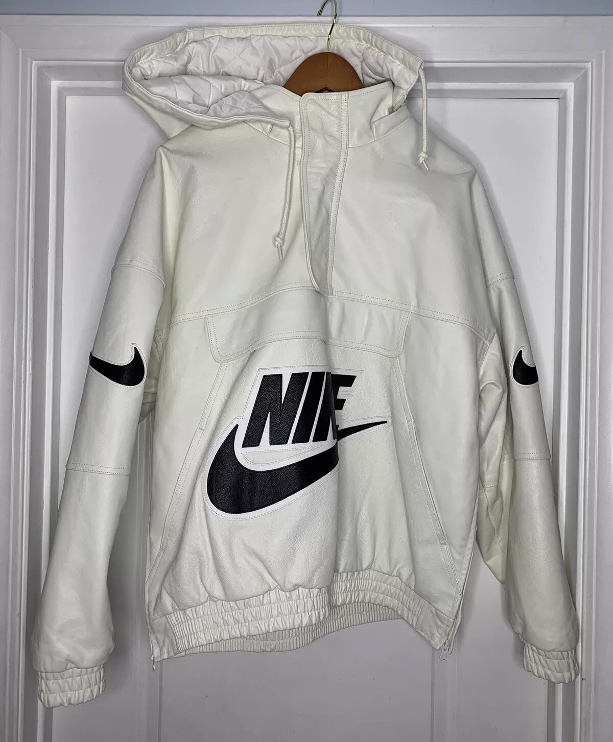 Supreme Nike Leather Anorak Mens Sz L 