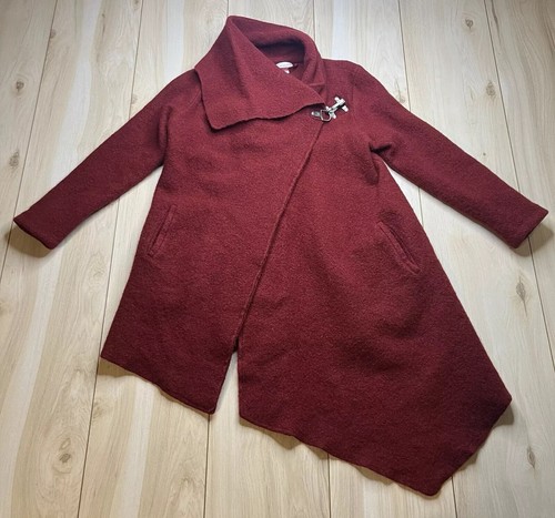 Garnet Hill 100% Wool Wrap Sweater Lobster Claw Latch Red Womens Size XS