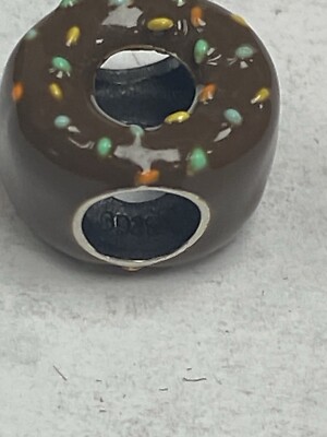 925 Sterling Silber Anhänger Schokoladen Donut mit Streuseln 