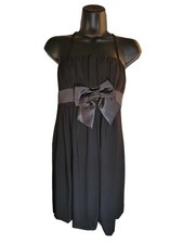 VTG Y2K Taboo XL Black Mini Short Dress Belt Bow Spaghetti Strap Made in USA