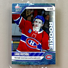 2024-25 NHL Topps NOW Sticker #149 LANE HUTSON (Rookie) BLUE ICE #/10 Canadiens