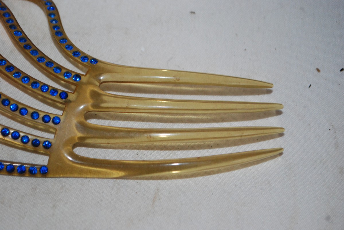 Large antique celluloid ‘20s intricate hair comb Art Deco Art-Deco-Spanish-style-  main image 3