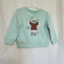 Disneys Star Wars Baby Yoda Jumping Beans Girls Mint Green Pullover Sweater 2T
