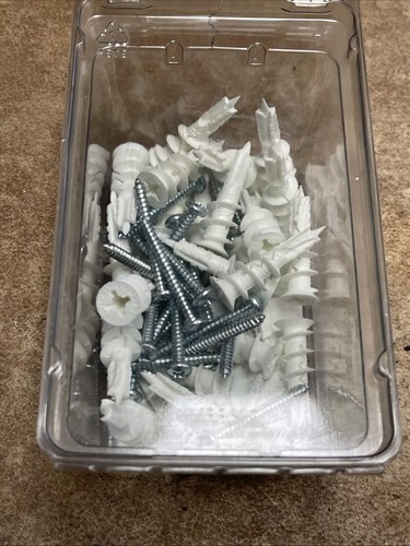 E-Z Ancor Twist-N-Lock 50 lbs. Drywall Anchors with Screws half a box