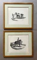 Pferde, Zwei Lithographien Nach GéRicault, 19. Jh.