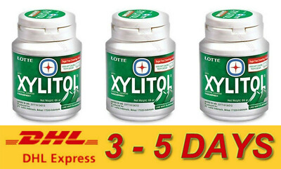 3 x LOTTE XYLITOL SUGAR FREE CHEWING GUM LIME MINT 58G. | eBay