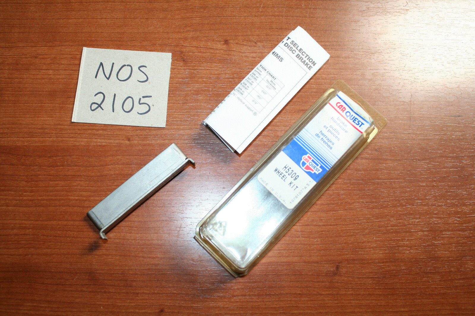NOS Brake Caliper Shim Kit H5309 F130388 Carquest USA .074
