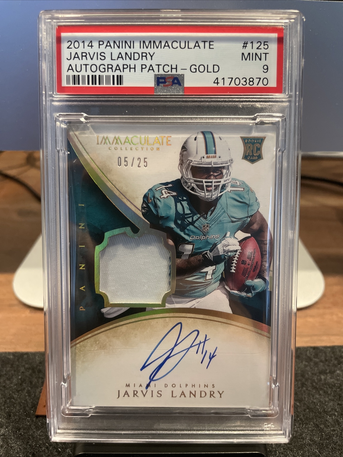 Jarvis Landry Panini Immaculate #125 Autograph Patch-Gold