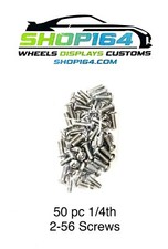 50 Piece Long 1/4" Length SS 2-56 Hex Drive Button Head Screws for Hot Wheels