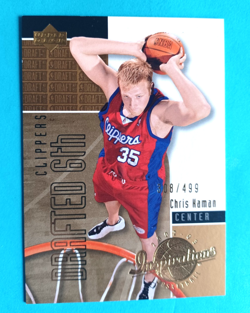 2002-03 UPPER DECK INSPIRATIONS CHRIS KAMAN #161 RC ROOKIE #308/499 LA CLIPPERS