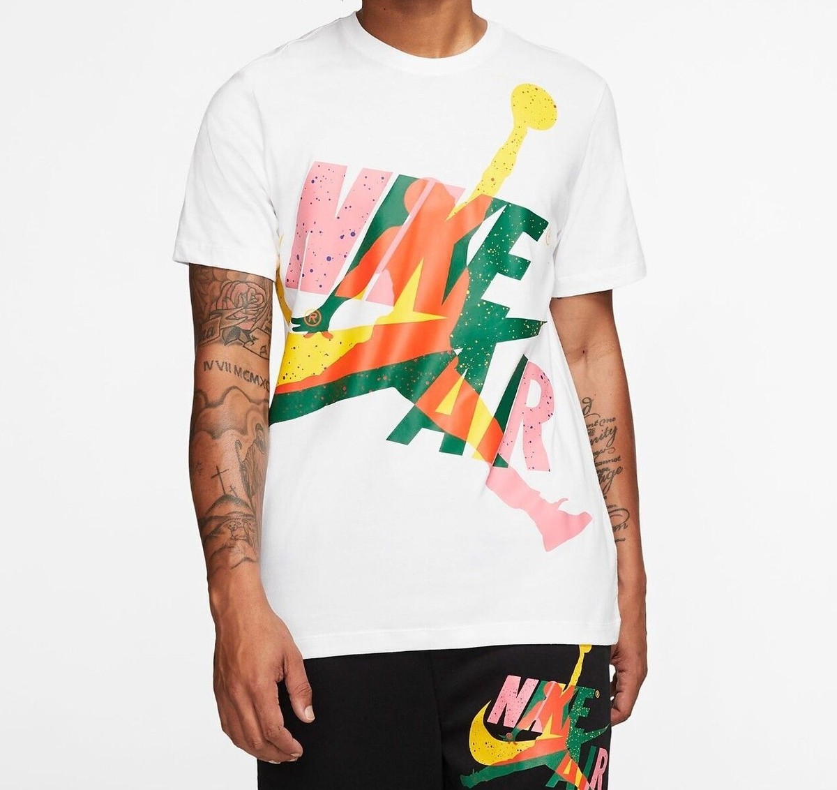 Nike Jordan Jumpman Classics Men's T-Shirt White/Total Orange/Rush