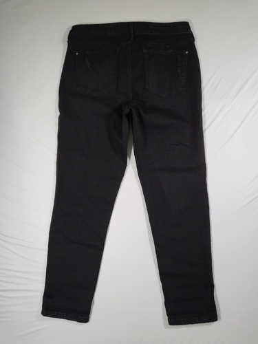 Black Daisy Jeans Womens Juniors 13/31 Jaimie Relaxed Skinny Floral Embroidered - Picture 7 of 15