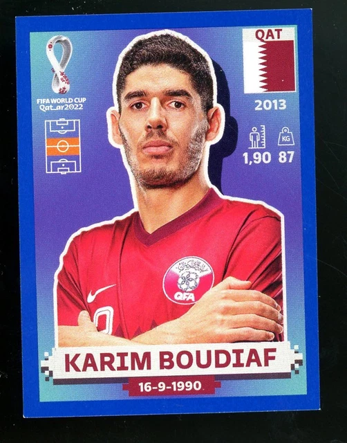 2022 Fifa World Cup Panini Sticker Blue Parallel KARIM BOUDIAF Qatar QAT12