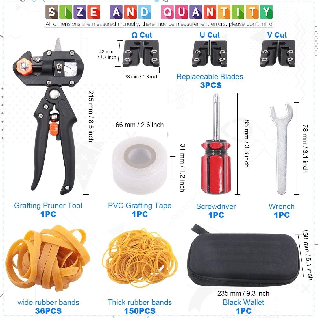 Professional Garden Fruit Tree Plant Pruning Shears Grafting Cutting Tool Kit