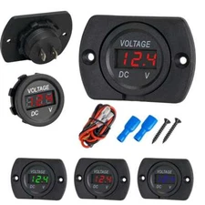 US DC12V-24V Car Panel LED Digital Display Voltmeter Voltage Meter Battery Gauge