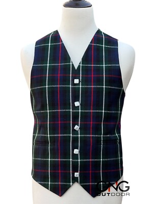 Men's Wedding Mackenzie Tartan Vest Button Scottish Kilt
