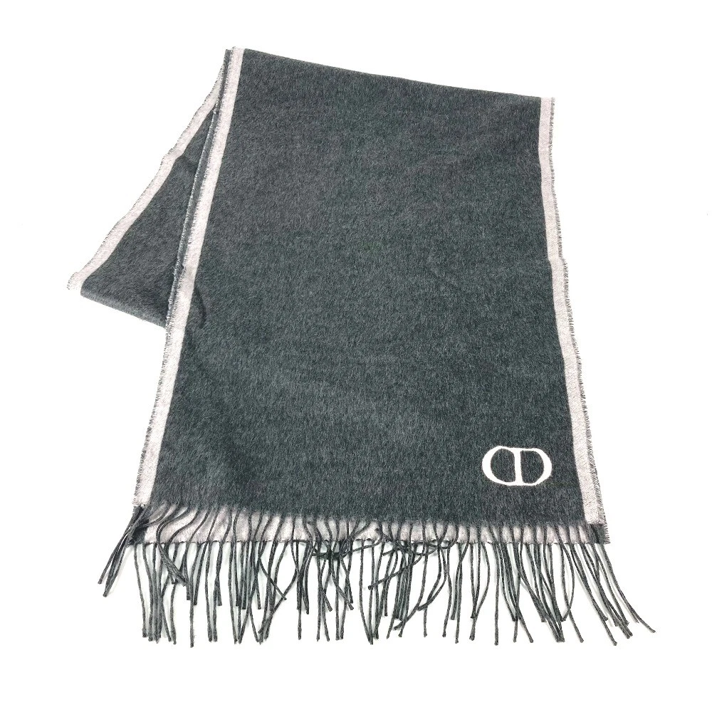 Dior 93E0015DH001 CD logo frange écharpe soie gris/rose