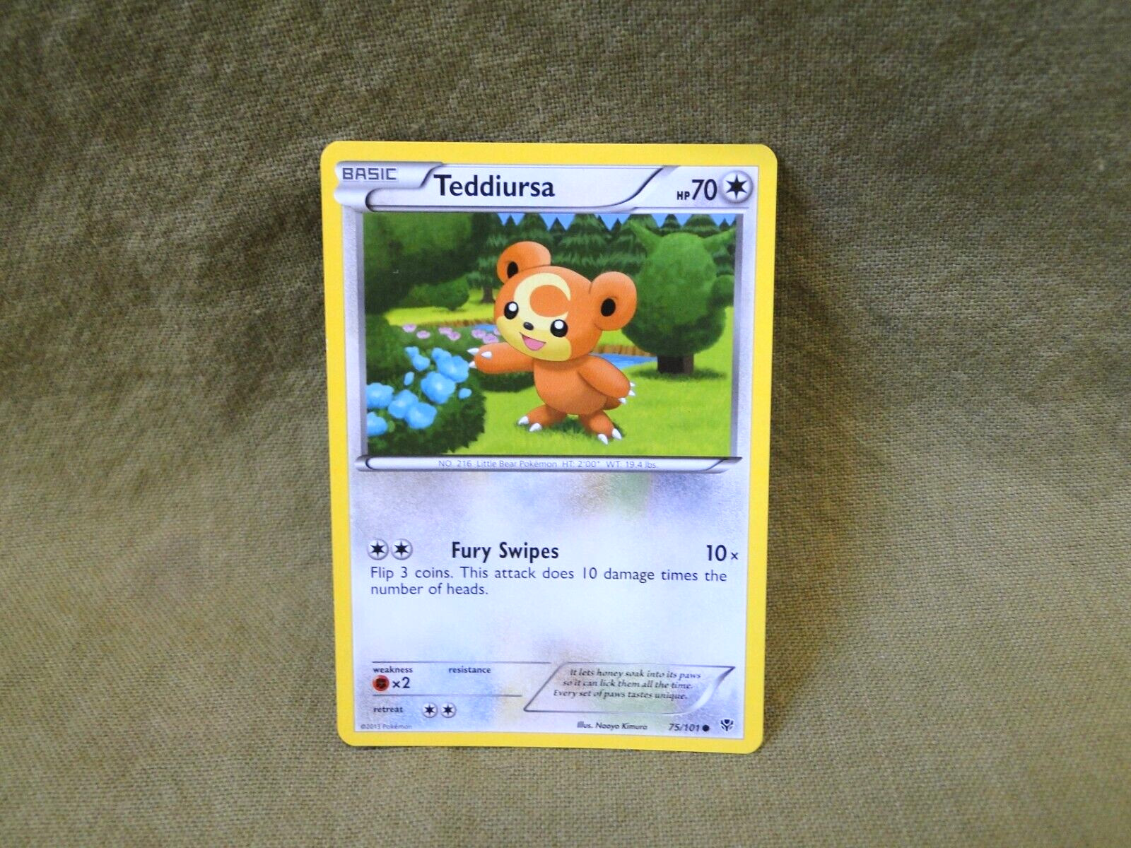 Pokemon Trading Card - Plasma Blast: Teddiursa 75/101