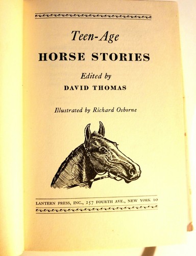 Teen-Age Horse Stories, Short Stories by David Thomas, Editor. 1950 1st Edition - 第 3/12 張圖片