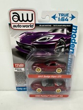 Rare Auto World Modern Muscle Viper Firebird Ultra Red Chase Target 2 Pack