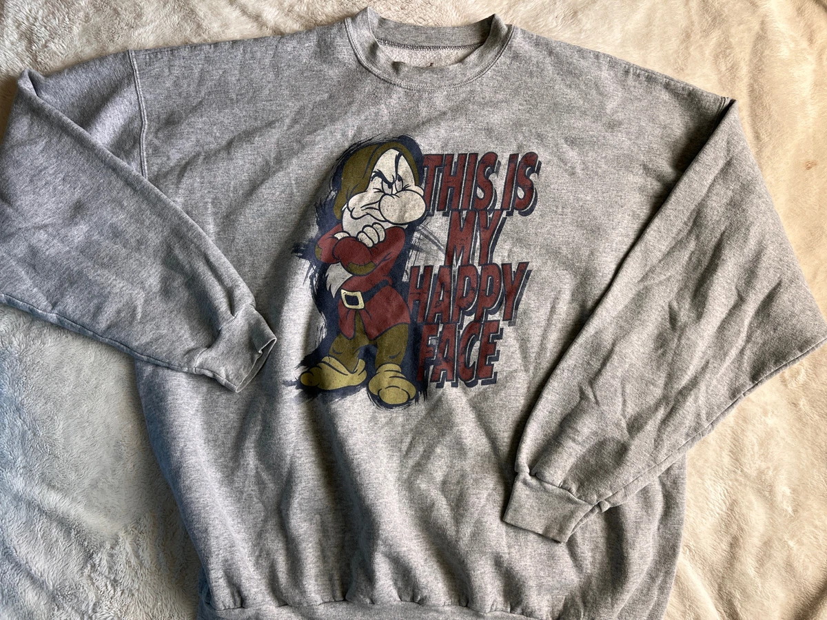 Disneyland Resort Walt Disney By Hanes GRUMPY Sweater“This Is My Happy  Face” 2XL | eBay