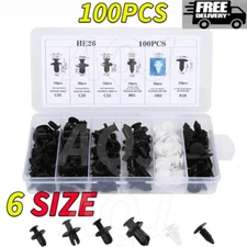 100x Clip Trim Car Push Pin Rivet Bumper Door Panel Retainer Fastener Kit USA