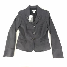 Ann Taylor LOFT Cropped Blazer Office Jacket Charcoal Gray WOMENS Sz 4 NWT 99