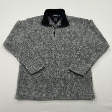 Vtg Tommy Hilfiger Sweatshirt Mens Medium Gray Long Sleeve Fleece 1/4 Zip Logo