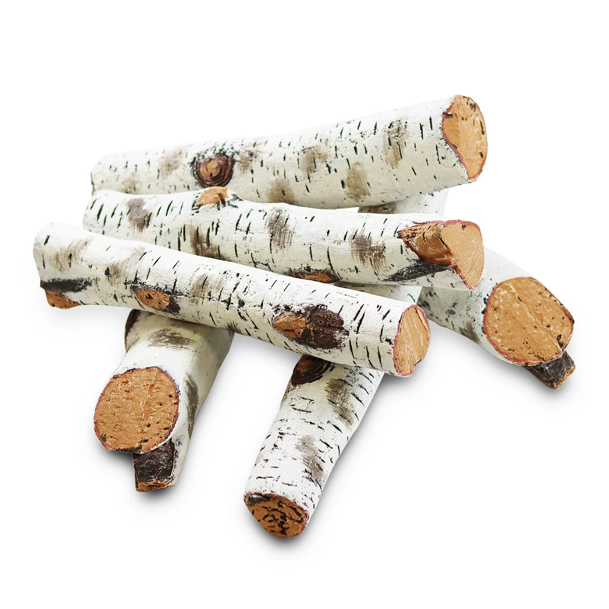 16 inch Fireplace gas logs for ventless vented gas propane white birch wood  6pcs | eBay