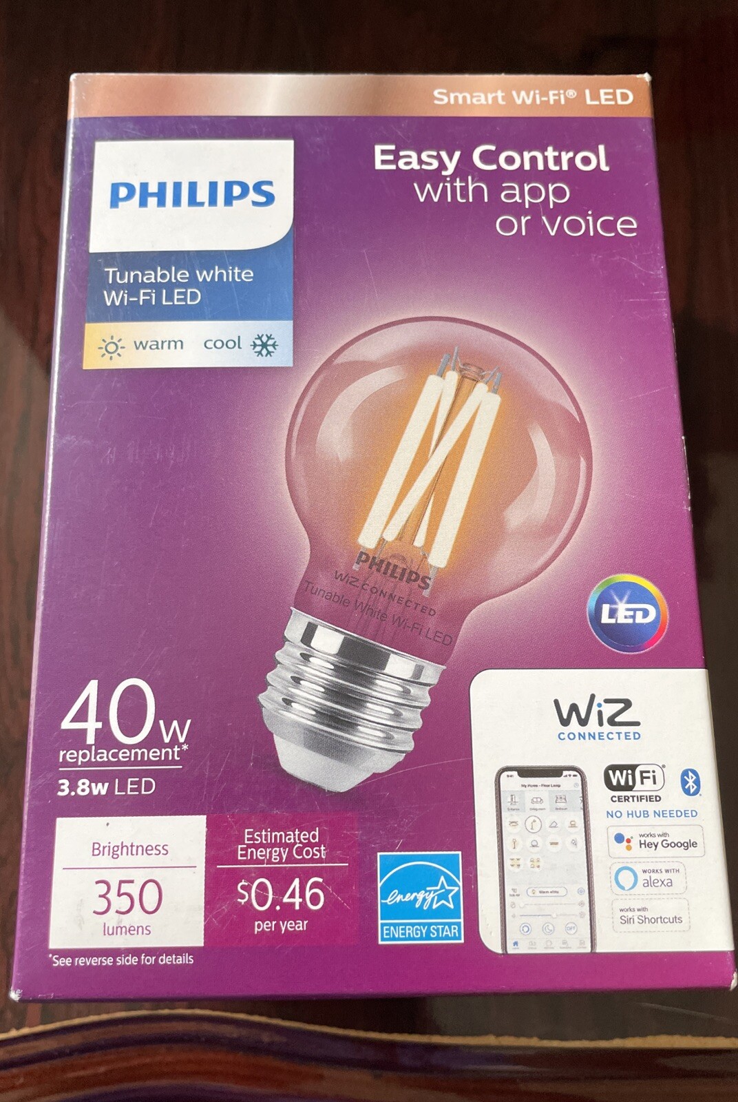 Philips Smart Bulb LED 40W Dimmable Wi-Fi Wiz Connected Light-image