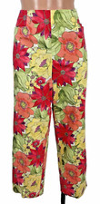 Vintage Y2K Talbots Floral Ankle Pants Pocket Stretch Multicolor 8 USA MADE