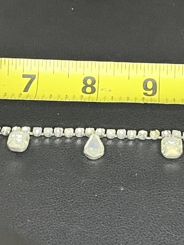 Old Rhinestone Clear Necklace Missing 1 Stone On The Back As Shown Regency Wedd - Picture 22 of 22