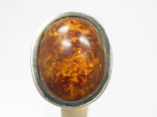 Beautiful Amber Ring 835 Silver Honey Fine Setting circa 1950 - Picture 1 of 8