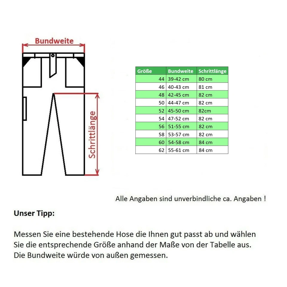 Arbeitshose Sicherheitshose Tarnhose Camouflage Anglerhose Försterhose Gr. 44-64 - Bild 4 von 4