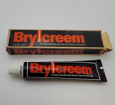 Vintage Brylcreem Hair Cream Original Tube & Black Red 1.5 Oz NOS Advertising