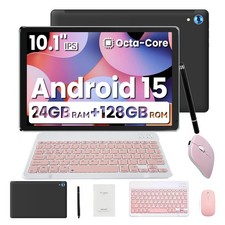 10.1 inch Tablet 24 4 20 GB 128 GB Android 15 Dual Camera 1280 800 WIFI HD LCD