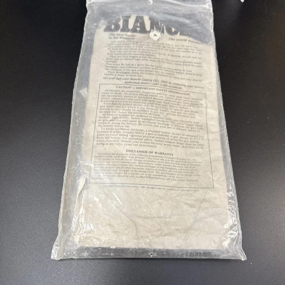 Bianchi 19L Thumbsnap OWB Holster Fits Ruger SR1911, Tan Leather, RH #17632 - Image 4 of 4